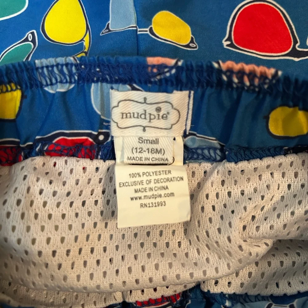 Mud Pie Baby Boy‎ Beach Sunglasses Swim Trunks Shorts Small 12-18 Months